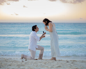 bride and groom on the beach