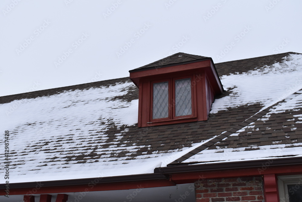 Canvas Prints Snow on a Roof