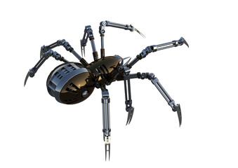 Mechanical spider, high resolution image, Pose2, isolated on white background. 3d rendering, 3d illustration.	