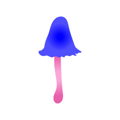 Magic mushrooms. Psychedelic hallucination. Poisonous inedible mushrooms. Vibrant vector clipart. Fairy Tales illustration on white  background. 