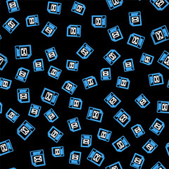 Line EML file document. Download eml button icon isolated seamless pattern on black background. EML file symbol. Vector.