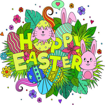 Happy Easter card vector illustration