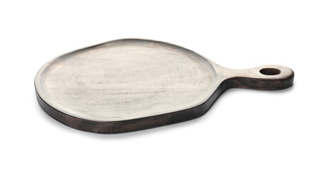 New wooden board isolated on white. Cooking utensil