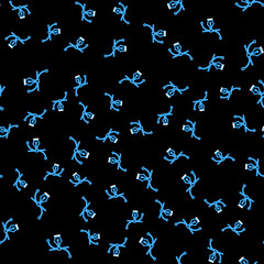 Line Bezier curve icon isolated seamless pattern on black background. Pen tool icon. Vector.