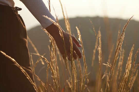 Mujer en un atardecer