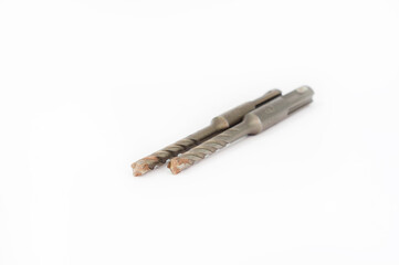 Drill bits for concrete isolated on white background