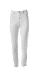 Stylish skinny women's pants isolated on white