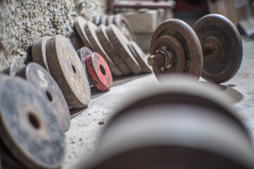 Underground dumbbell set and trainer room