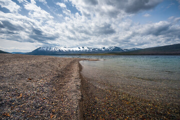 Shoreline of Lake McDonald in Glacier National Park in May