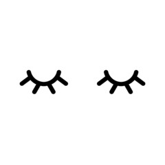Cute cartoon black lashes vector icon