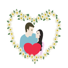 In love vector cartoon, style illustrations on white background ,valentines day, romantic vector
