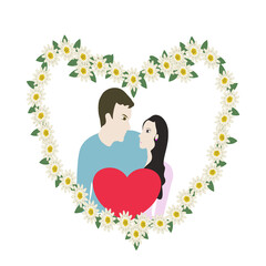 In love vector cartoon, style illustrations on white background ,valentines day,  romantic  vector