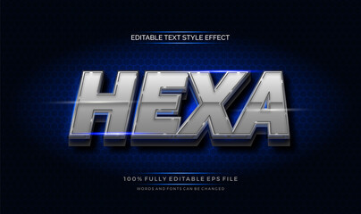 Obraz premium hexagonal chrome text effect. modern editable Text Style Effect
