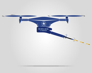 Army blue drone with weapon