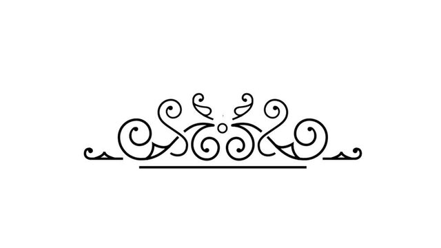 WEDDING TITLE FRAME. BAROQUE DECORATION. ANIMATION VIDEO.