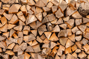 Wooden wall from chipped woods, Czech Republic