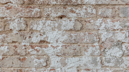 Detail of a portion of an old brick wall
