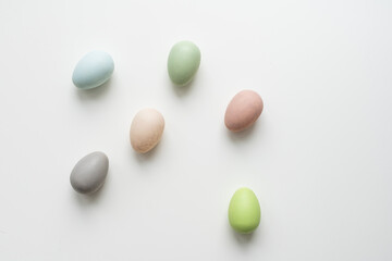 Easter eggs on a white background