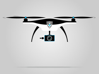 Black and white drone police