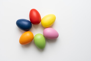Colorful Easter eggs on a white background