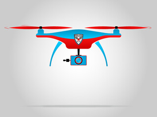 Blue and red drone police