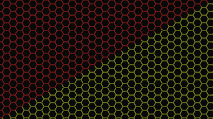 Red and yellow hexagons Abstract illustration background