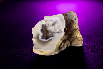 open white geode on a black background