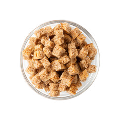 Homemade Rye Bread Croutons, Crispy Bread Cubes, Dry Rye Crumbs