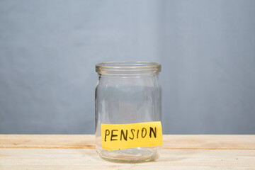 savings bank with the inscription pension