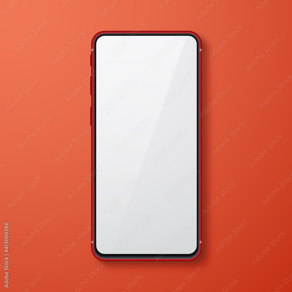 Poster realistic smartphone mock up set. mobile phone display. 3d template illustration. vector illustratio