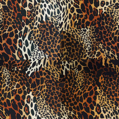 Full seamless leopard cheetah animal skin pattern. Brown design for women textile fabric printing. Suitable for trendy fashion use.
