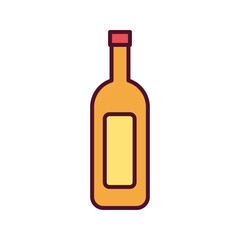 beverage yellow bottle line and fill icon