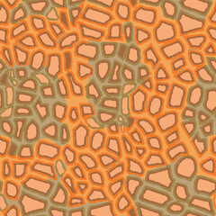 Full seamless leopard cheetah animal skin pattern. Orange Green Design for women textile fabric printing. Suitable for trendy fashion use.