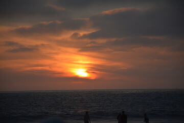 Sunset, Ocean, Orange Sky