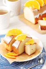 A biscuit citrus cake with oranges