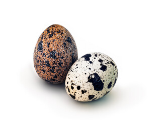 quail eggs, isolated on white