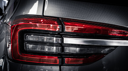Obraz na płótnie Canvas car backlight stop lamp, closeup