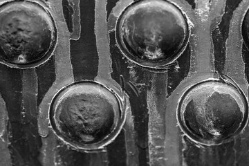 Details of rust and paint on metal.