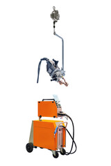 Modern welding machines with digital control on a white background