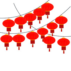 Chinese lanterns vector stock illustration. Isolated on a white background