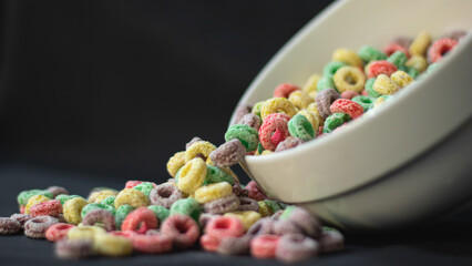 Black Background Color Cereal Bowl