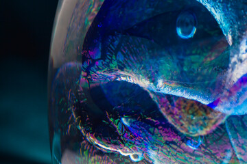 Macro of colorful glass.