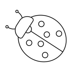 Outline cartoon ladybug isolated on white background. Coloring page.