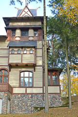 Fragment of the building of Villa Streng (1926). Svetlogorsk, Kaliningrad region