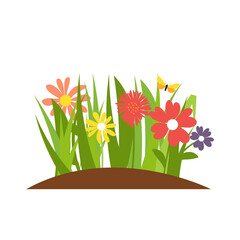 Abstract Hand Drawn trendy design background with spring flowers. Vector Illustration. EPS10