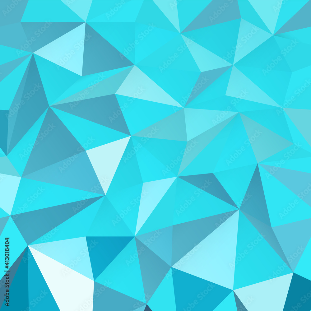 Poster Blue triangle geometric pattern. Vector Design Background
