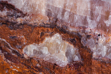 Crystals on metamorphic rock.