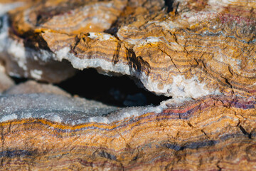 Crystals on metamorphic rock.