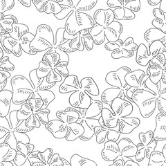 Clover field seamless pattern. Ireland theme vector background