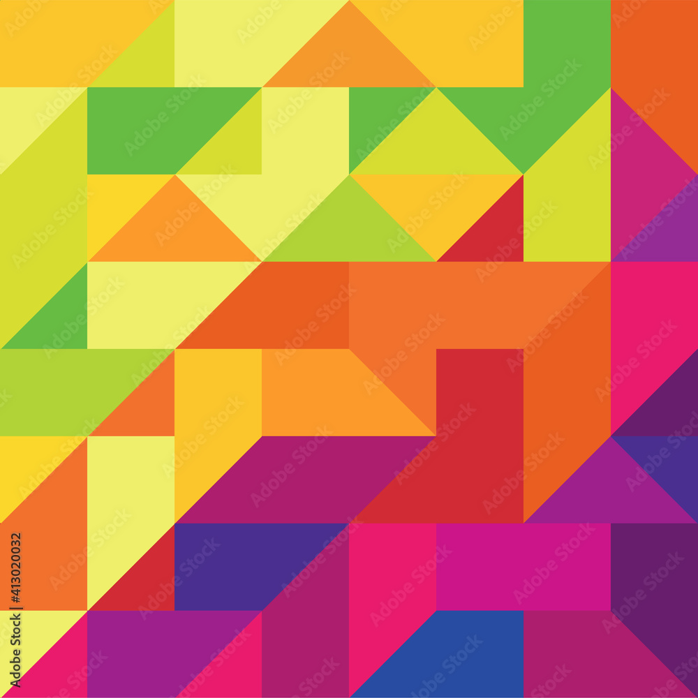 Aufkleber Multi-colored Abstract Geometric Shapes Background. Vector background